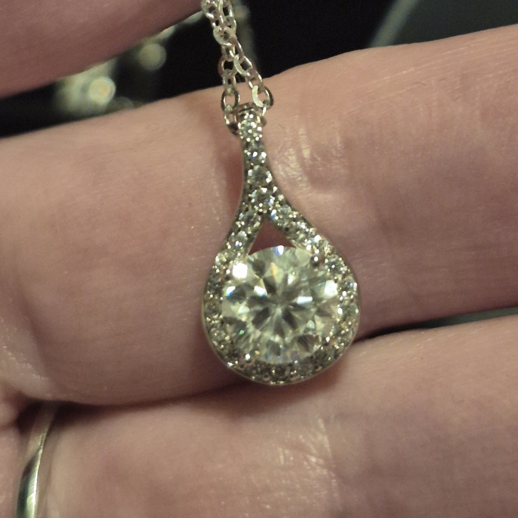 125 Carat In Total Vvs1 Clarity D Color Moissanite Diamond Necklace New 79$